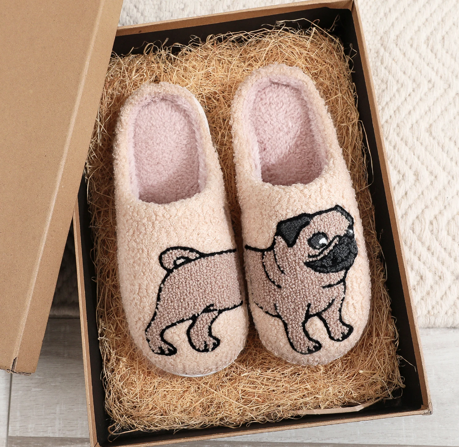 Plush Pug Slippers zaydyn