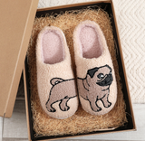 Plush Pug Slippers