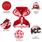 Cute Printed Puppy Cat Harness Vest Leash