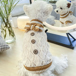 Dog Puppy Clothes Twist Knot Button Sweater