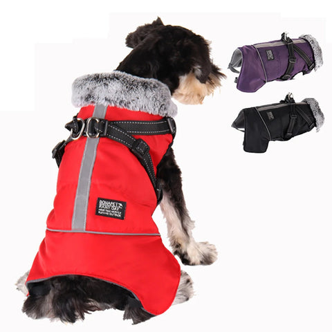 Winter Super Warm Dog Jacket with Harness