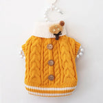 Dog Puppy Clothes Twist Knot Button Sweater