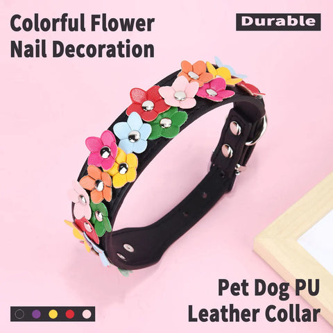 Colorful dog flower collar