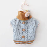 Dog Puppy Clothes Twist Knot Button Sweater