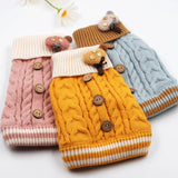 Dog Puppy Clothes Twist Knot Button Sweater